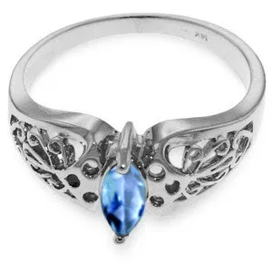 0.2 Carat 14K Solid White Gold You Are Splendid Blue Topaz Ring