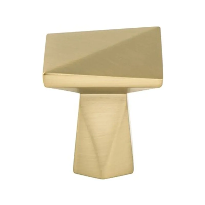 1.19" Wide Contemporary Square Knob in Modern Brushed Gold from Swagger Collection