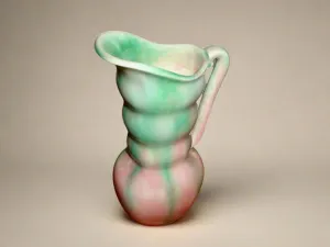 1950s SylvaC Pottery Pink / Green Dripware Jug Pattern 461