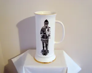 1970s SylvaC Ware Model 5282 White Heraldic Brass Rubbing Tankard