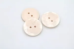 20PCS Resin Round Buttons Craft Sewing Snaps 2 Holes Handmade DIY Accessories (Beige, 13mm)