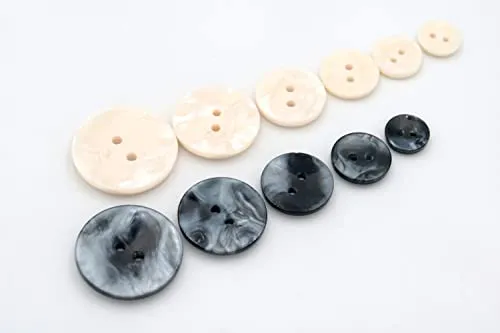 20PCS Resin Round Buttons Craft Sewing Snaps 2 Holes Handmade DIY Accessories (Beige, 13mm)