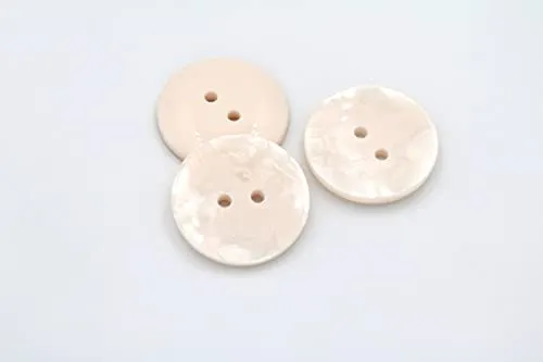 20PCS Resin Round Buttons Craft Sewing Snaps 2 Holes Handmade DIY Accessories (Beige, 13mm)