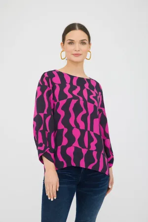 25" Printed Elbow Sleeve Top