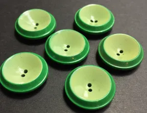 6 Vintage 2cm or 2.5cm Dark/Mint Green Italian Buttons