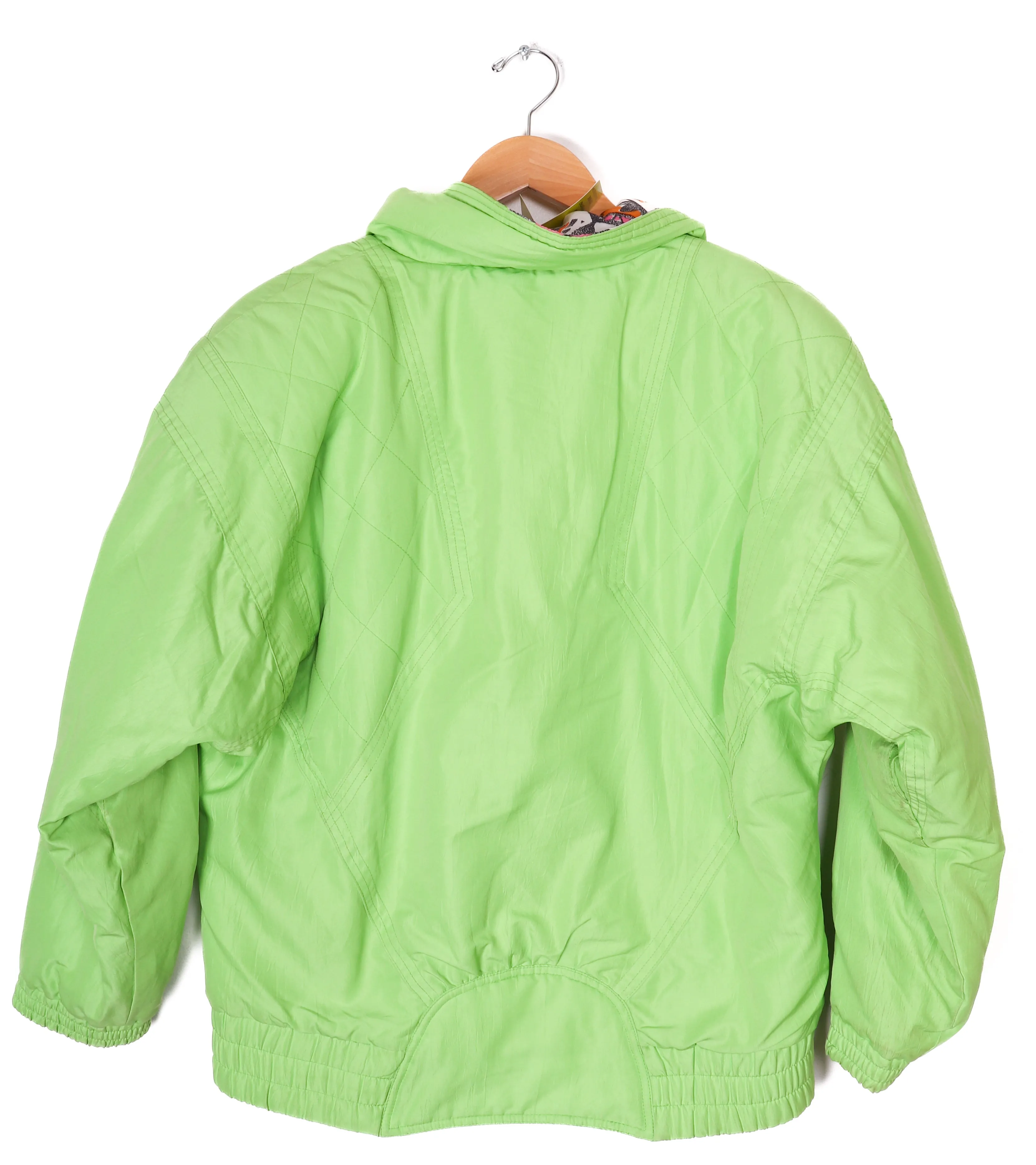 80s Profile Ski Funky Neon Green Ski Puffer Jacket