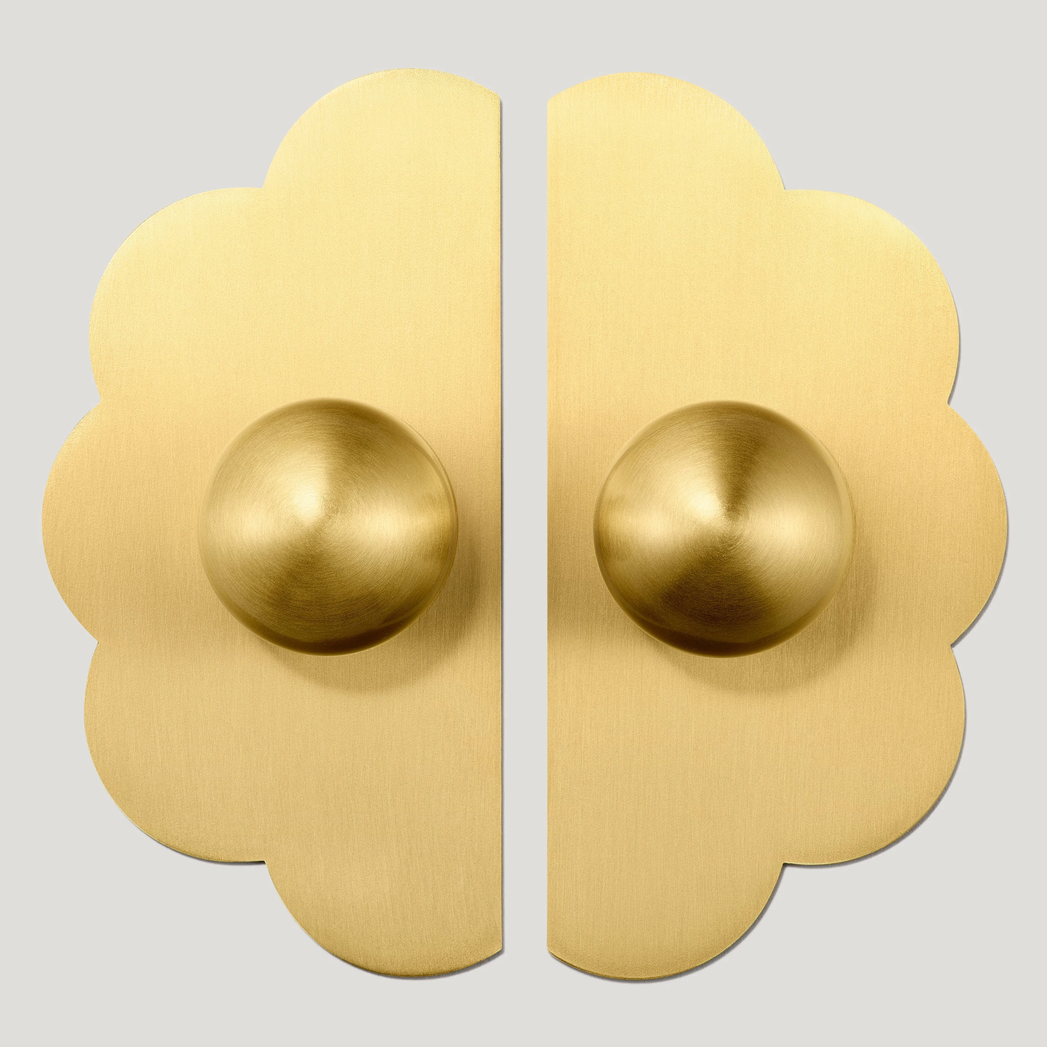 ADA Split Scallop Knob Backplates - Brass