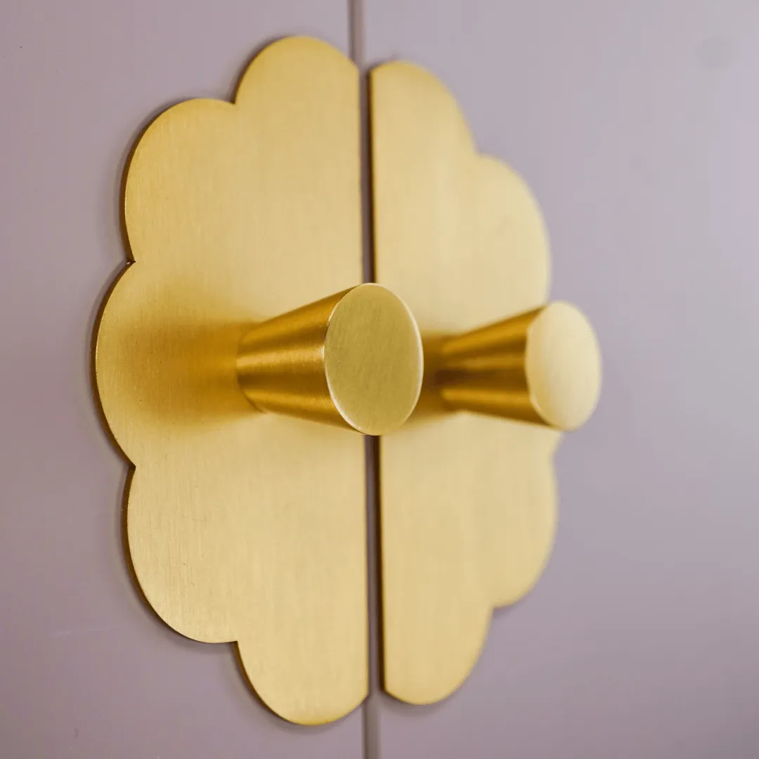 ADA Split Scallop Knob Backplates - Brass