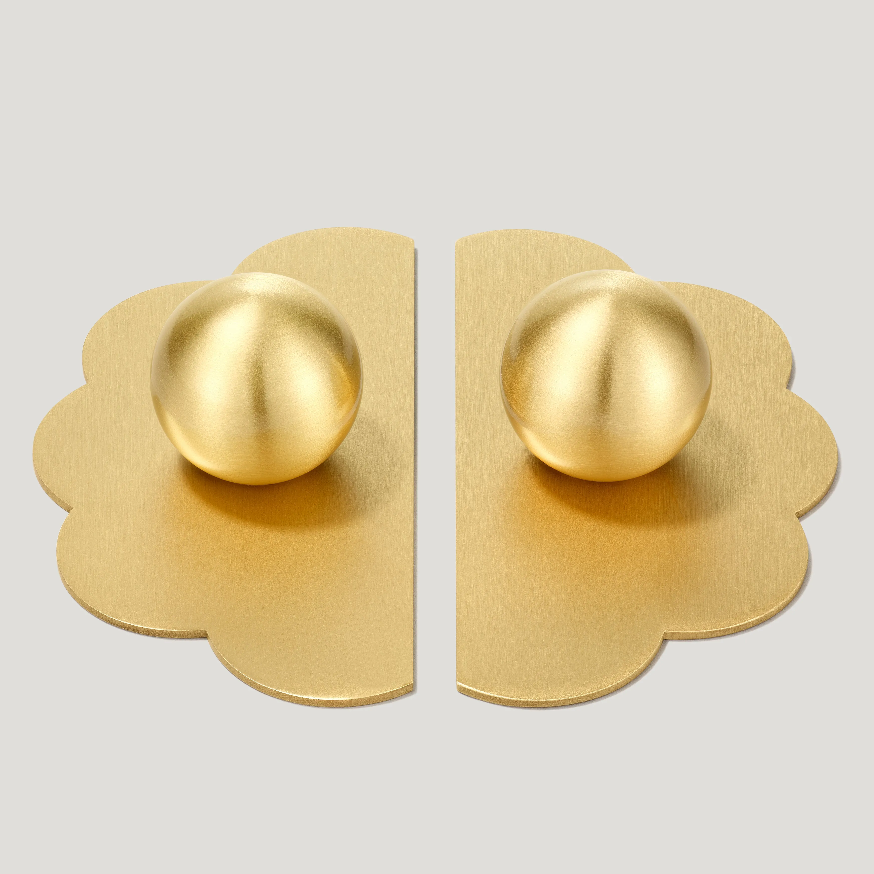 ADA Split Scallop Knob Backplates - Brass