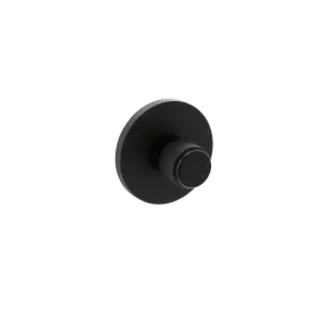 Atlantic Knurled WC Turn and Release on 5mm Slimline Round Rose - Matt Black