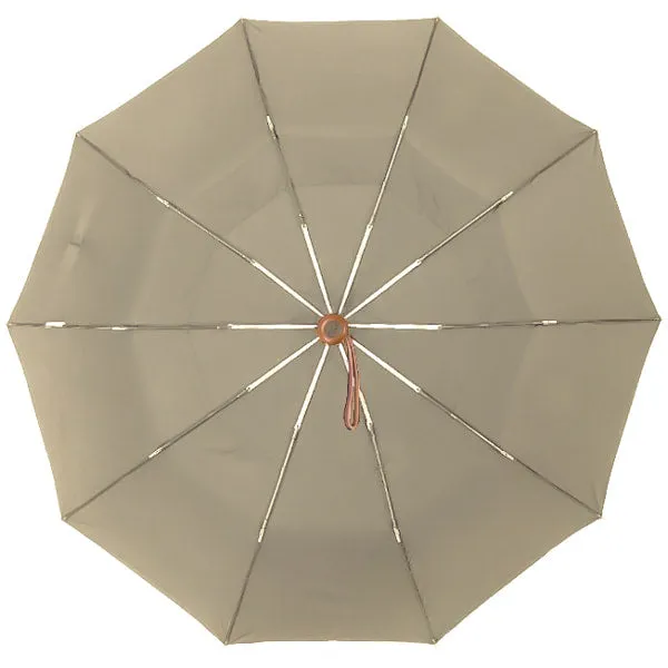 Beige Automatic Windproof Folding Umbrella