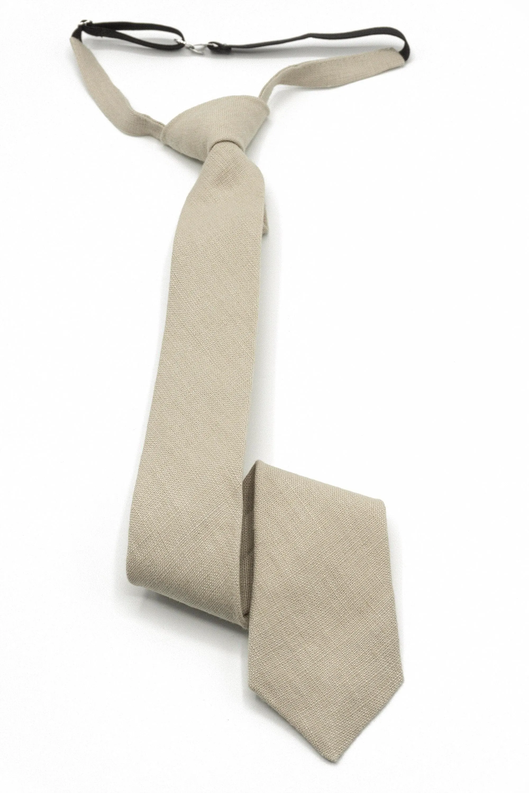 Beige Linen Bow Tie for Men and Boys