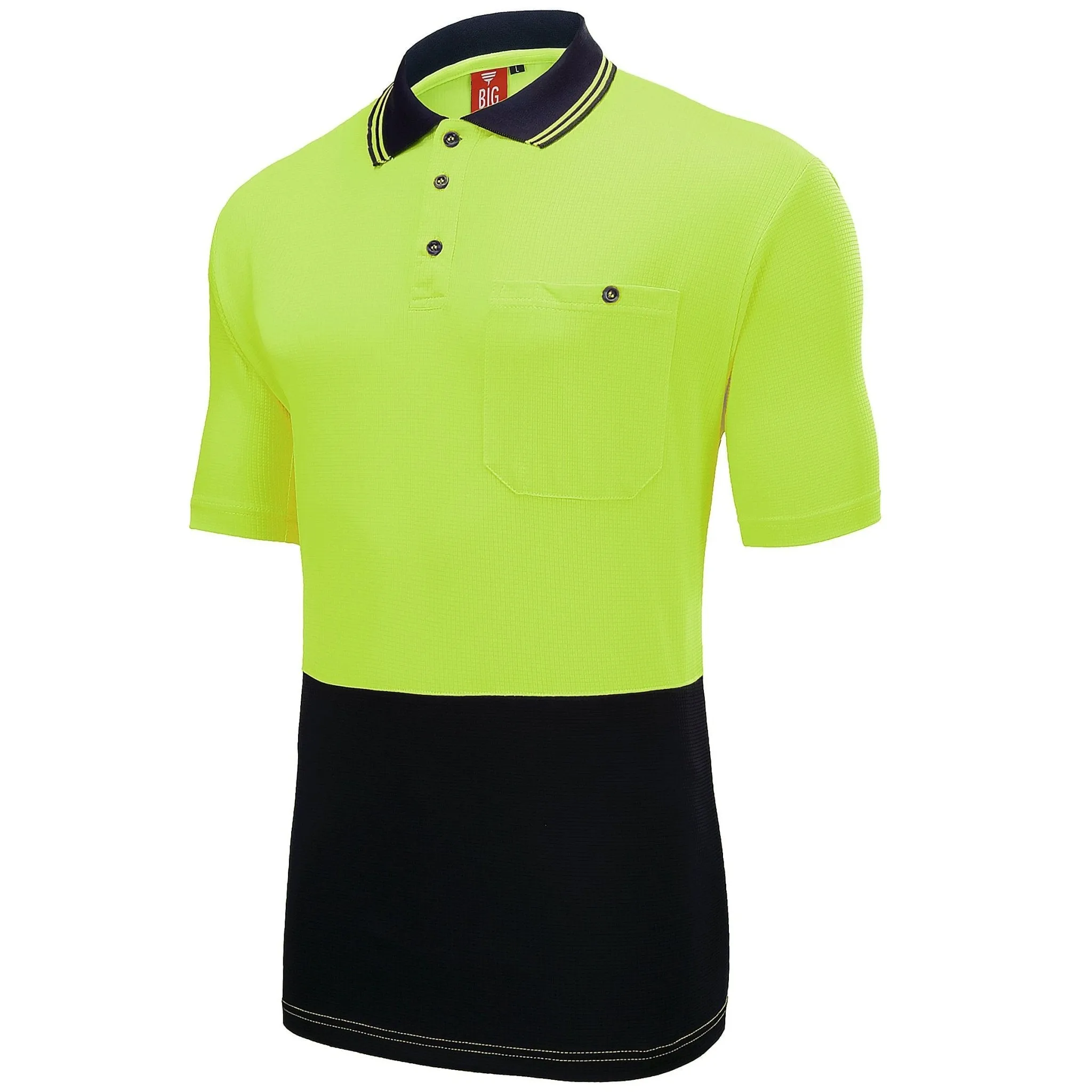 Big Bee Mens Hi Vis Polo Shirts, Short Sleeve