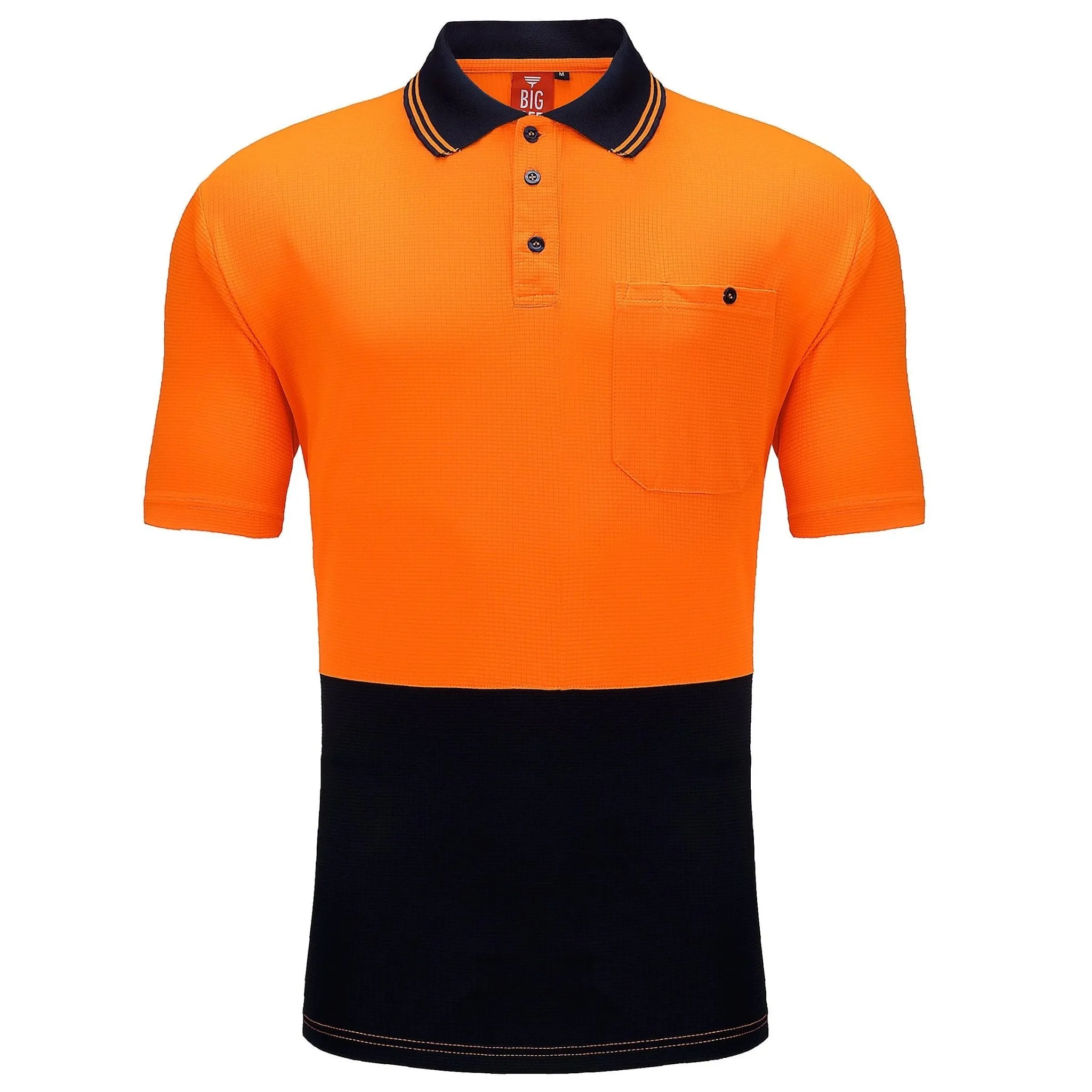 Big Bee Mens Hi Vis Polo Shirts, Short Sleeve