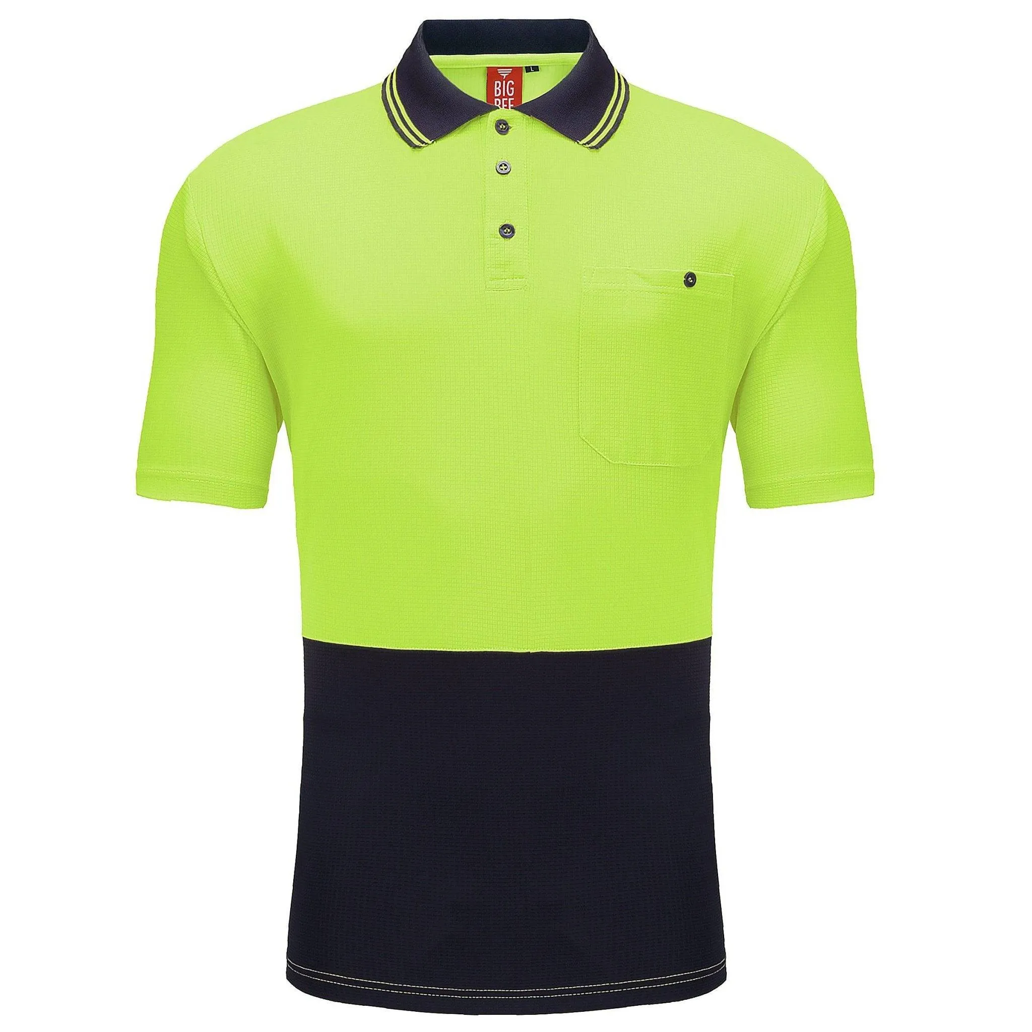 Big Bee Mens Hi Vis Polo Shirts, Short Sleeve