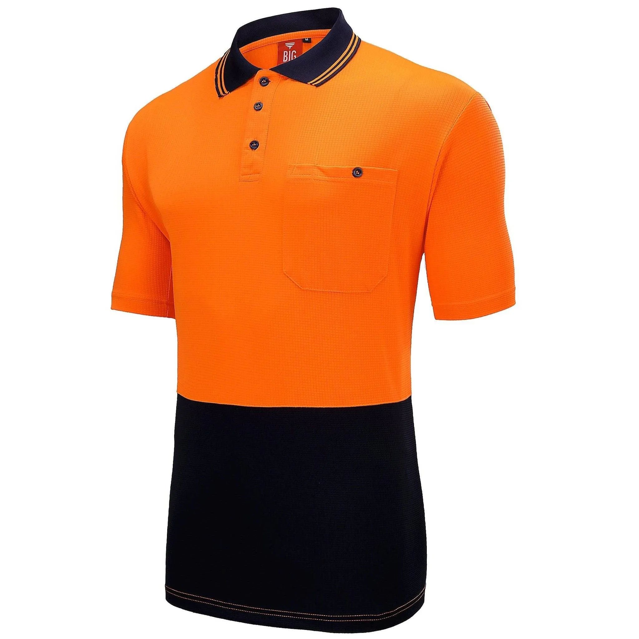 Big Bee Mens Hi Vis Polo Shirts, Short Sleeve