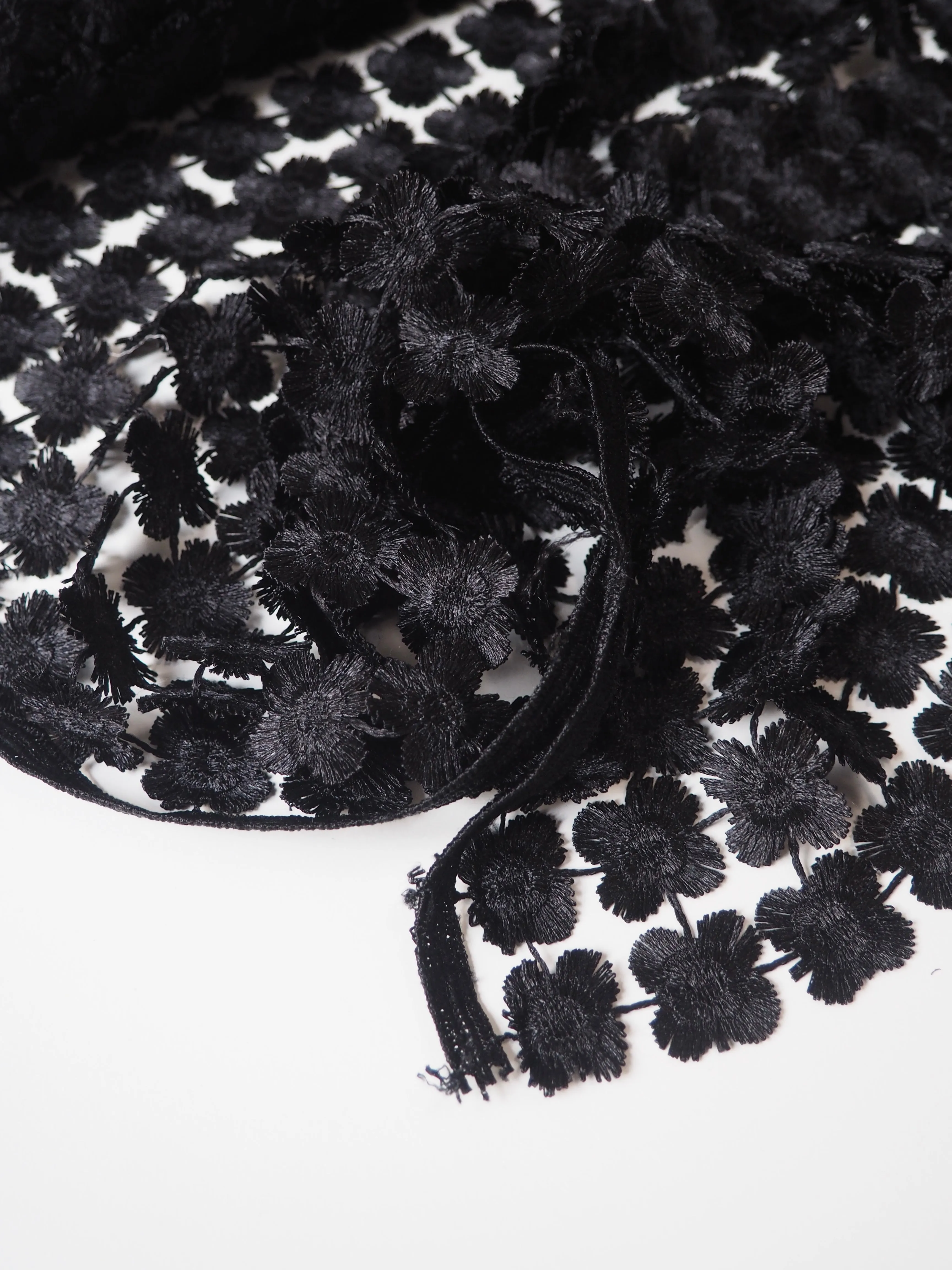 Black Floral Guipure Net Lace