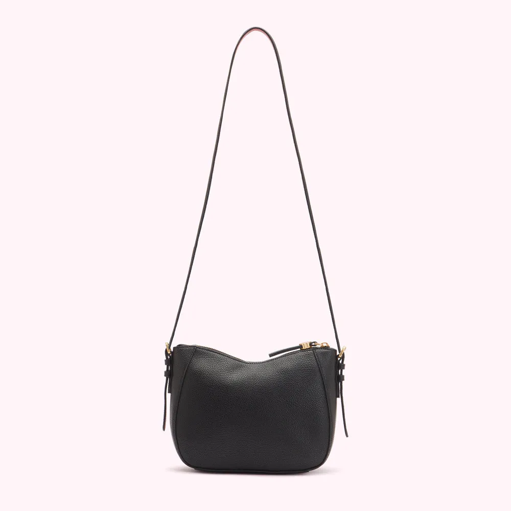 BLACK REVERSIBLE HANDLES JULES CROSSBODY BAG