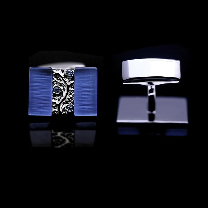 BLUE SILVER CUFFLINKS