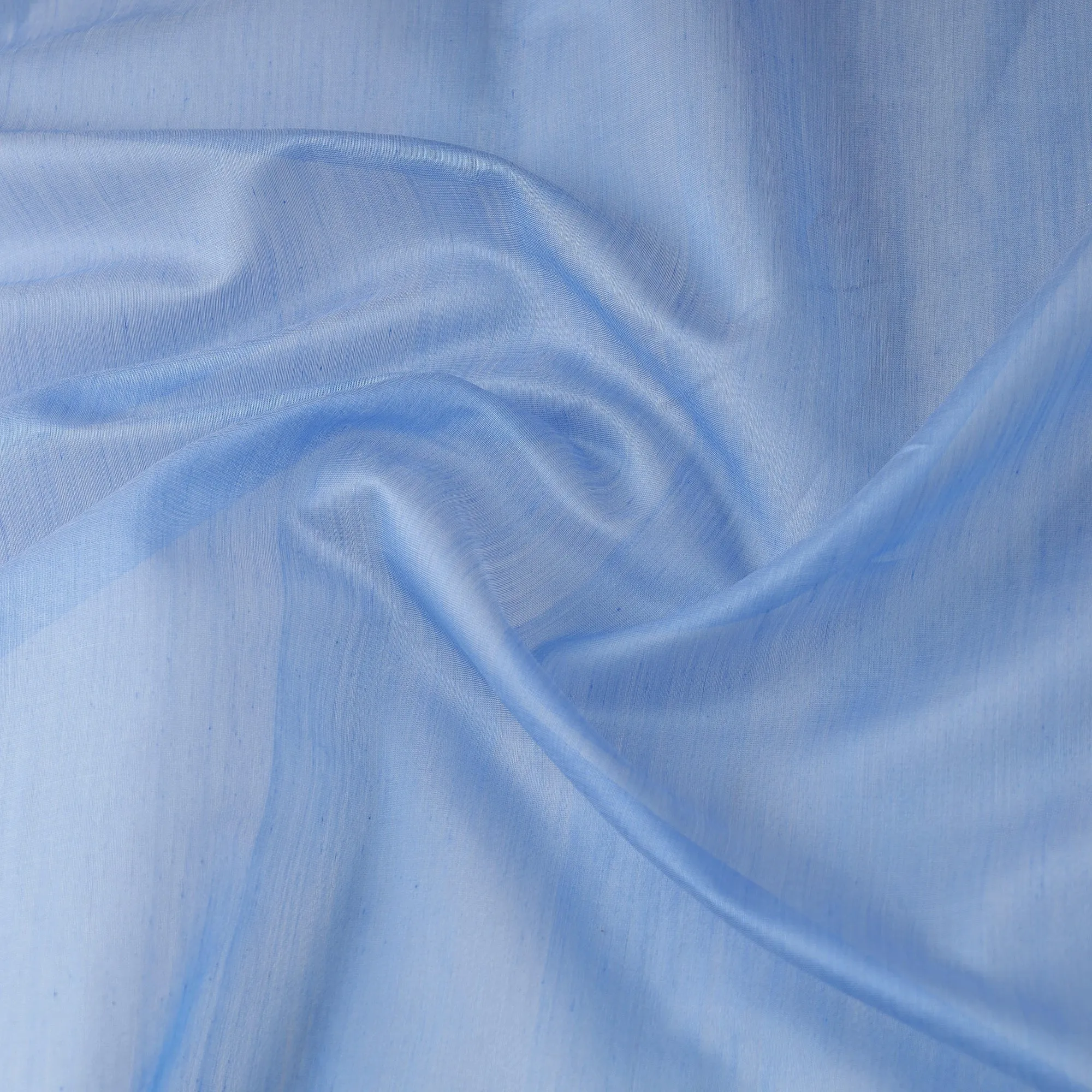 Blue - Traditional Chanderi Silk Cotton Handloom Fabric 10