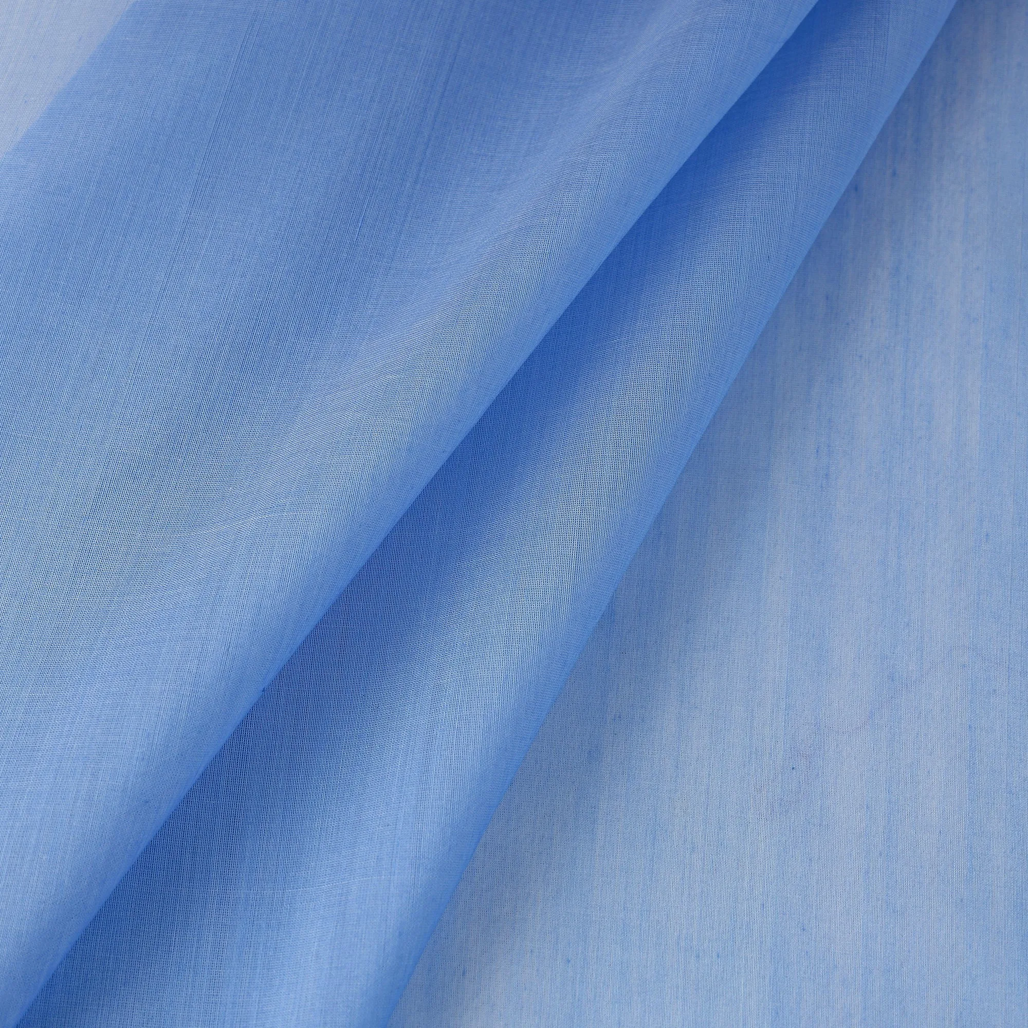 Blue - Traditional Chanderi Silk Cotton Handloom Fabric 10