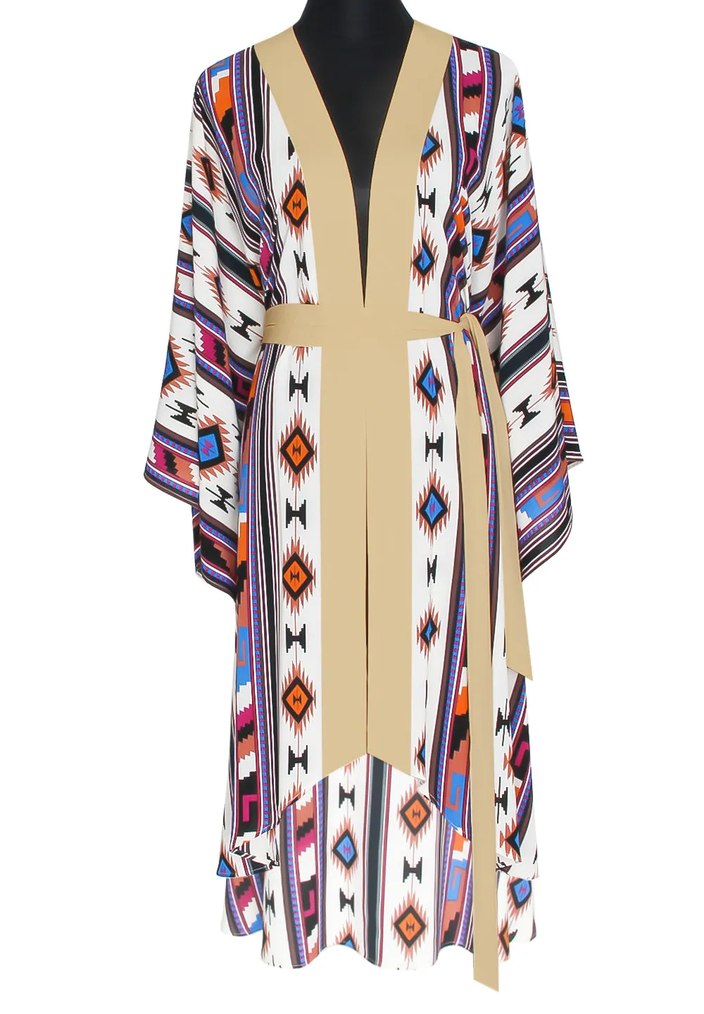 Boho - Blue Navajo Kimono Wings (Beige)