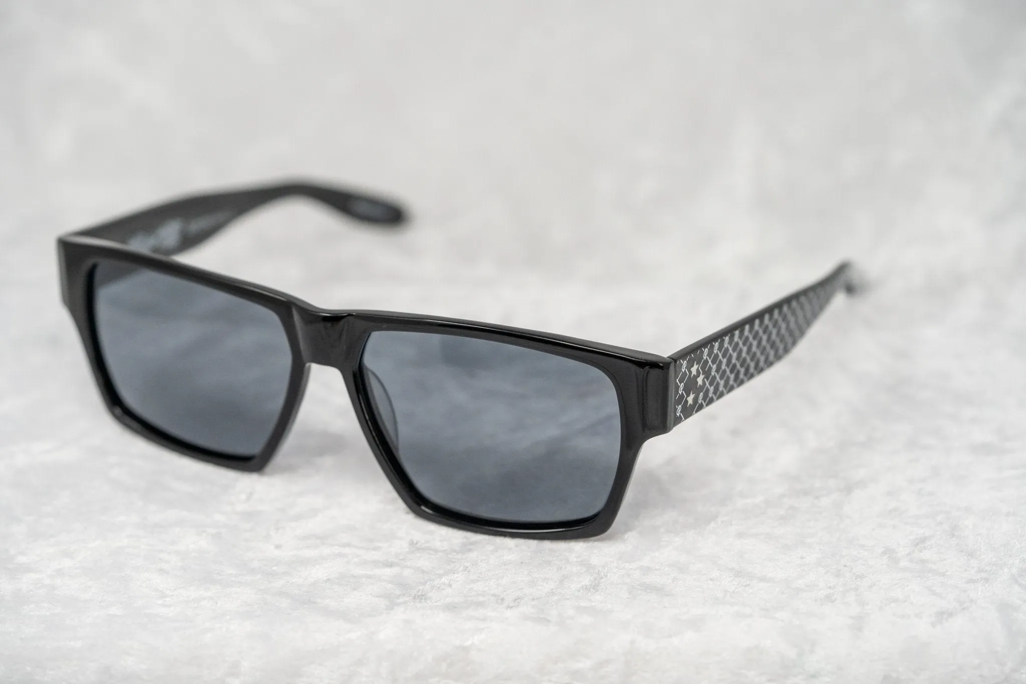 Buddhist Punk Sunglasses Rectangular Black Print and Grey 7BP6C2BLACKPRINT