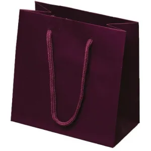 Burgundy Matte Rope Handle Euro-Tote Shopping Bags - 6.5 x 3.5 x 6.5