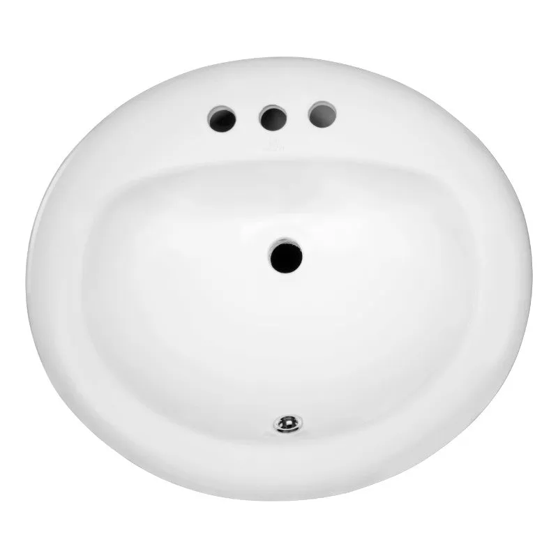 Cadenza 20.5" Drop-In Bathroom Sink in White