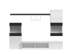 Cama Storage Cabinets Set Nick 220/41/190 White Matte/Black Gloss