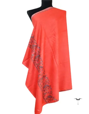 carmine red embroidery pashmina shawl 8549