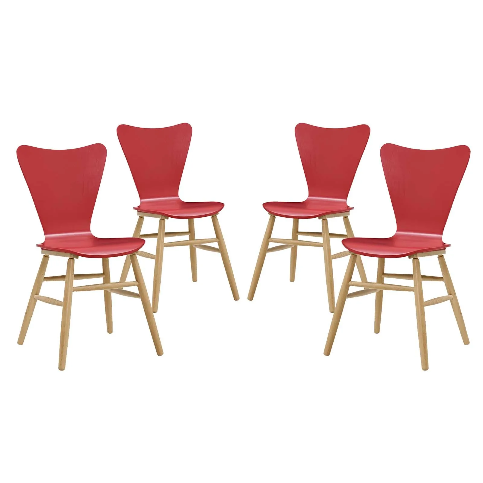 Cascade Dining Chair Set of 4 Red EEI-3380-RED