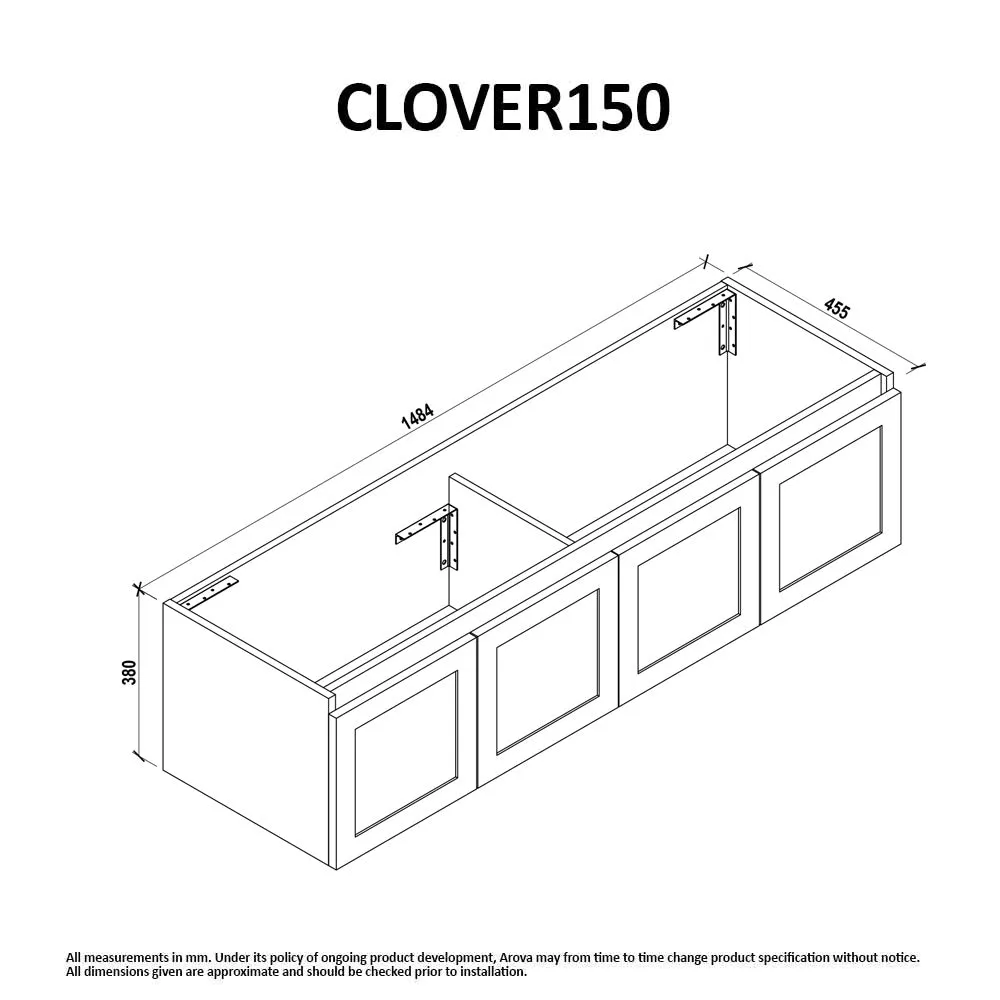 CLOVER 1500mm Wall Hung Bathroom Vanity