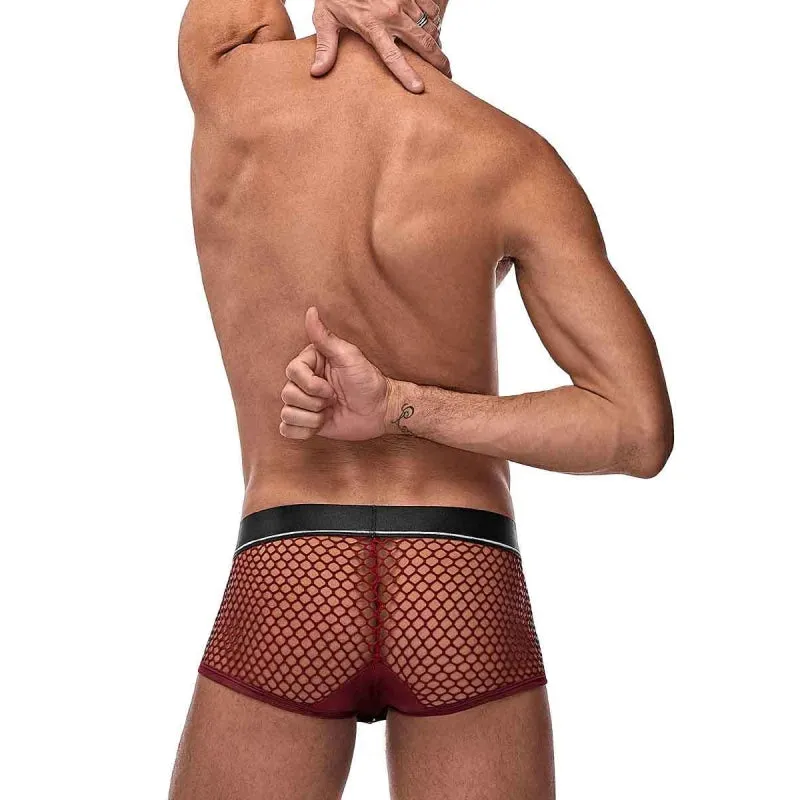 Cock Pit Net Mini Cock Ring Short - Small - Burgundy