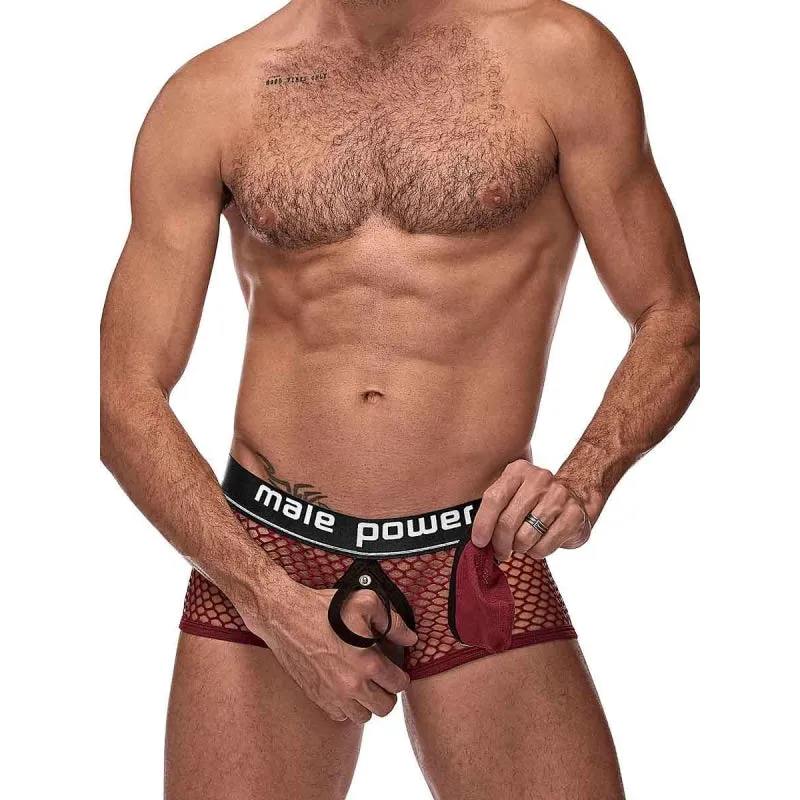 Cock Pit Net Mini Cock Ring Short - Small - Burgundy