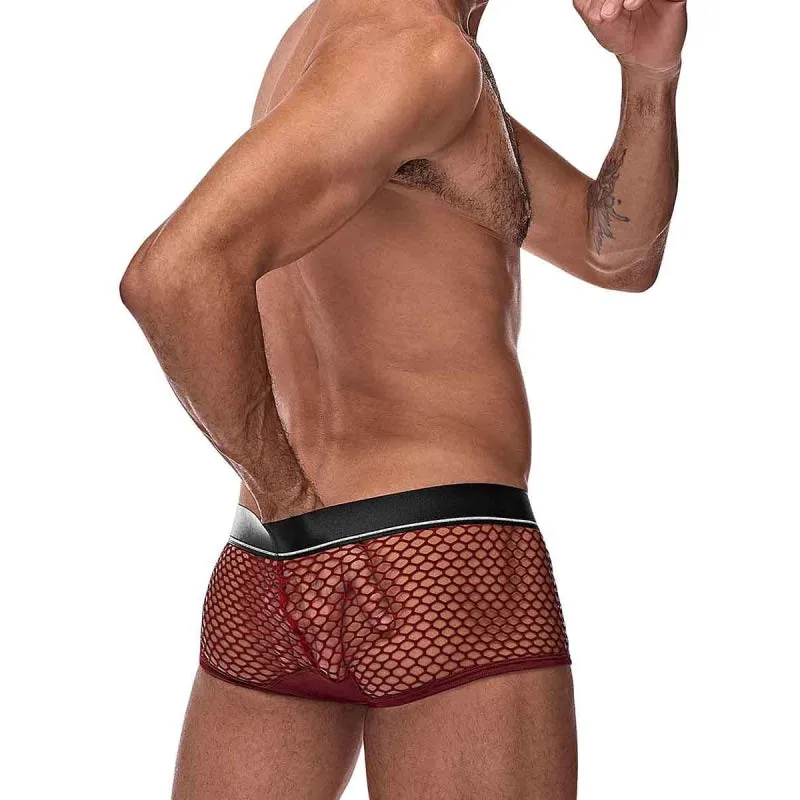 Cock Pit Net Mini Cock Ring Short - Small - Burgundy