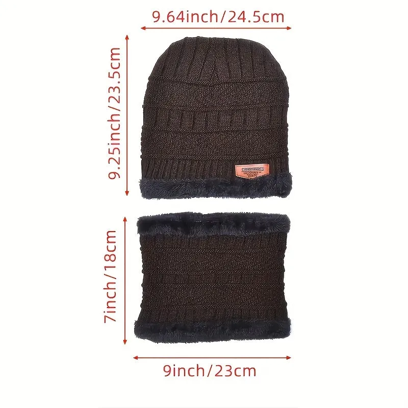 Cozy Winter Set 2pcs Fleece Beanie  Scarf Perfect Gift