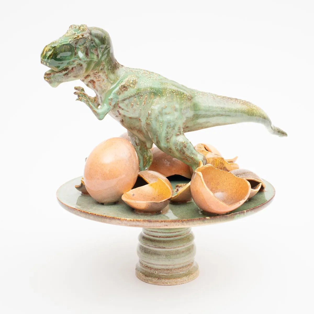 #CTT_T-rex - Glazed ceramic sculptural centerpiece