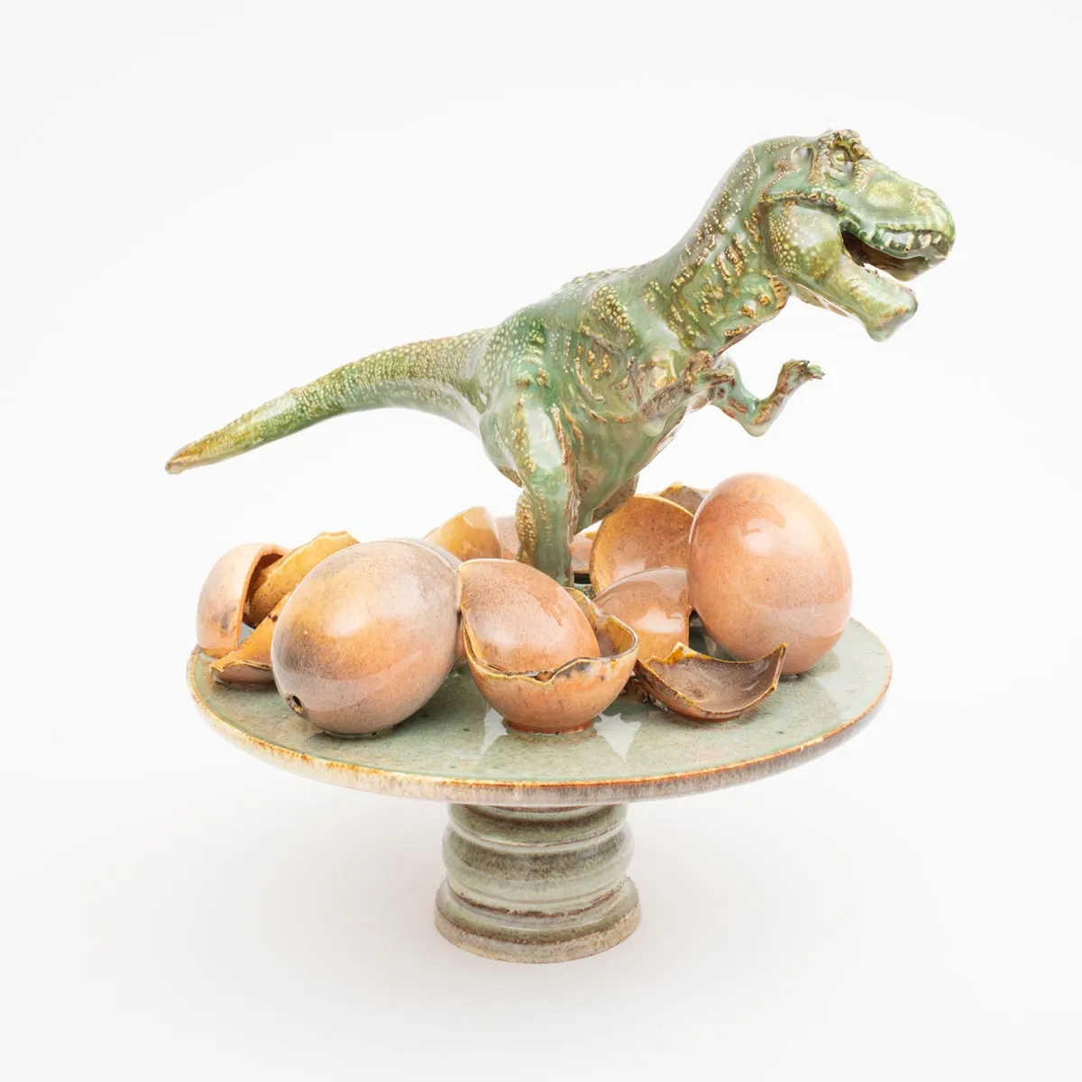 #CTT_T-rex - Glazed ceramic sculptural centerpiece