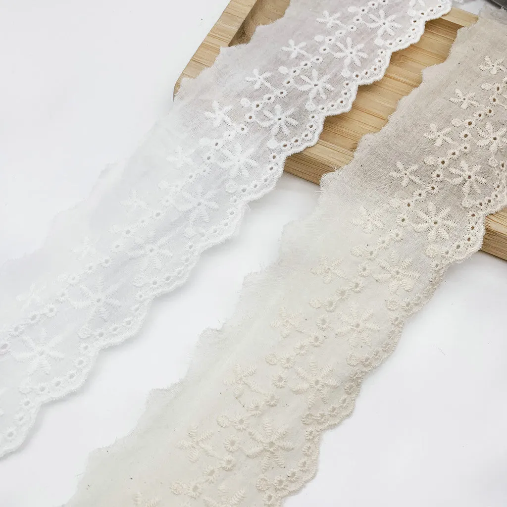 Embroidery lace with cotton fabric NFD12A326-327