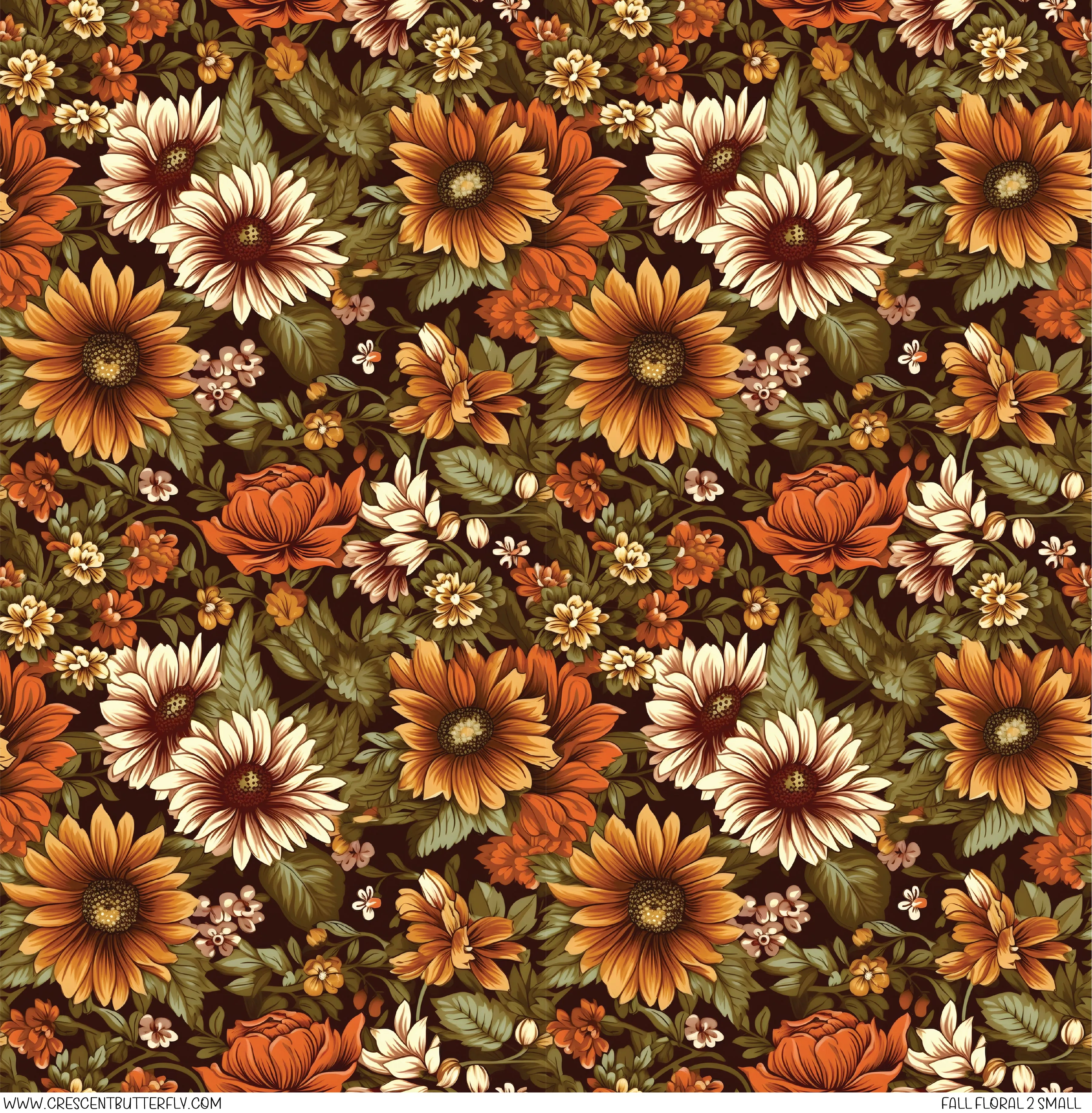 Fall Floral 2 Small Printed Vinyl Sheet-Tumbler Wrap