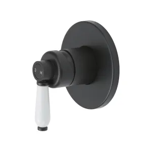 Fienza Eleanor Wall Mixer - Matte Black / Ceramic