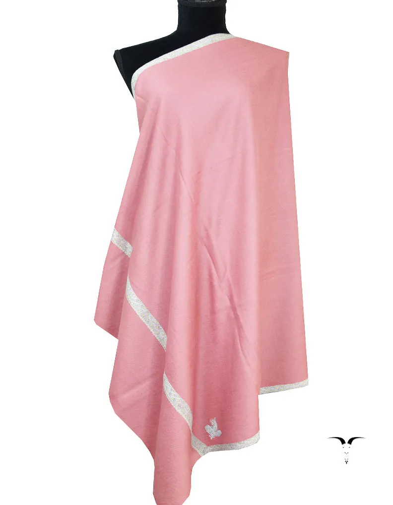 flamingo pink embroidery pashmina shawl 8520