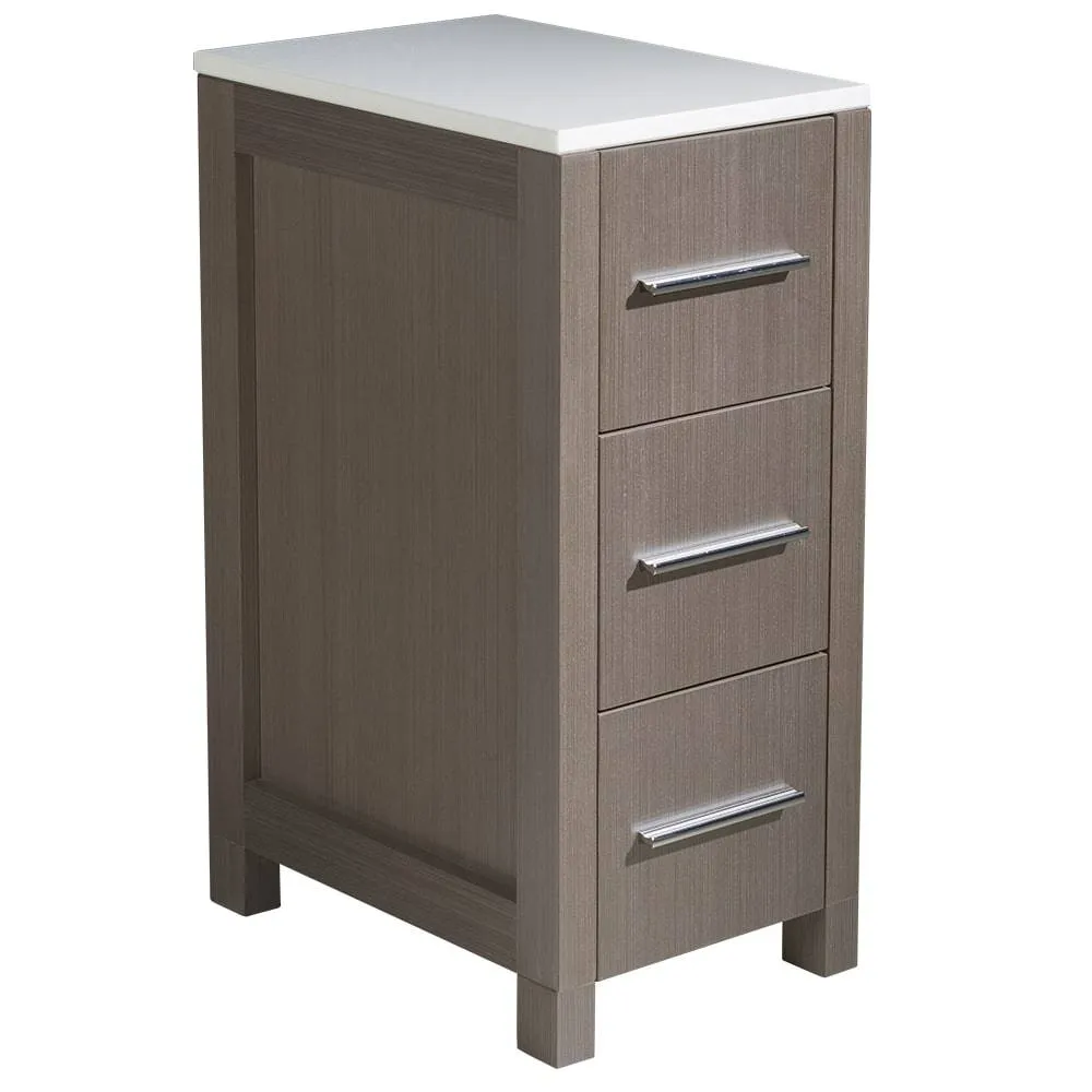 Fresca FST6212GO Torino 12" Bathroom Linen Side Cabinet in Gray Oak