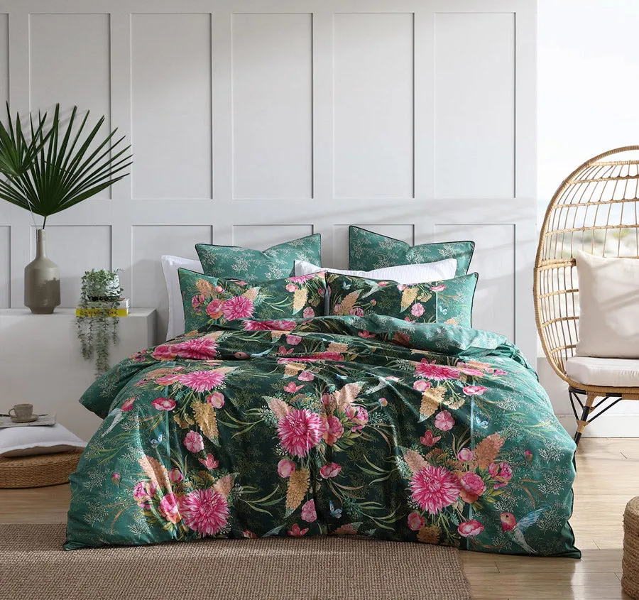 Frolic Quilt Cover Set Range Jade