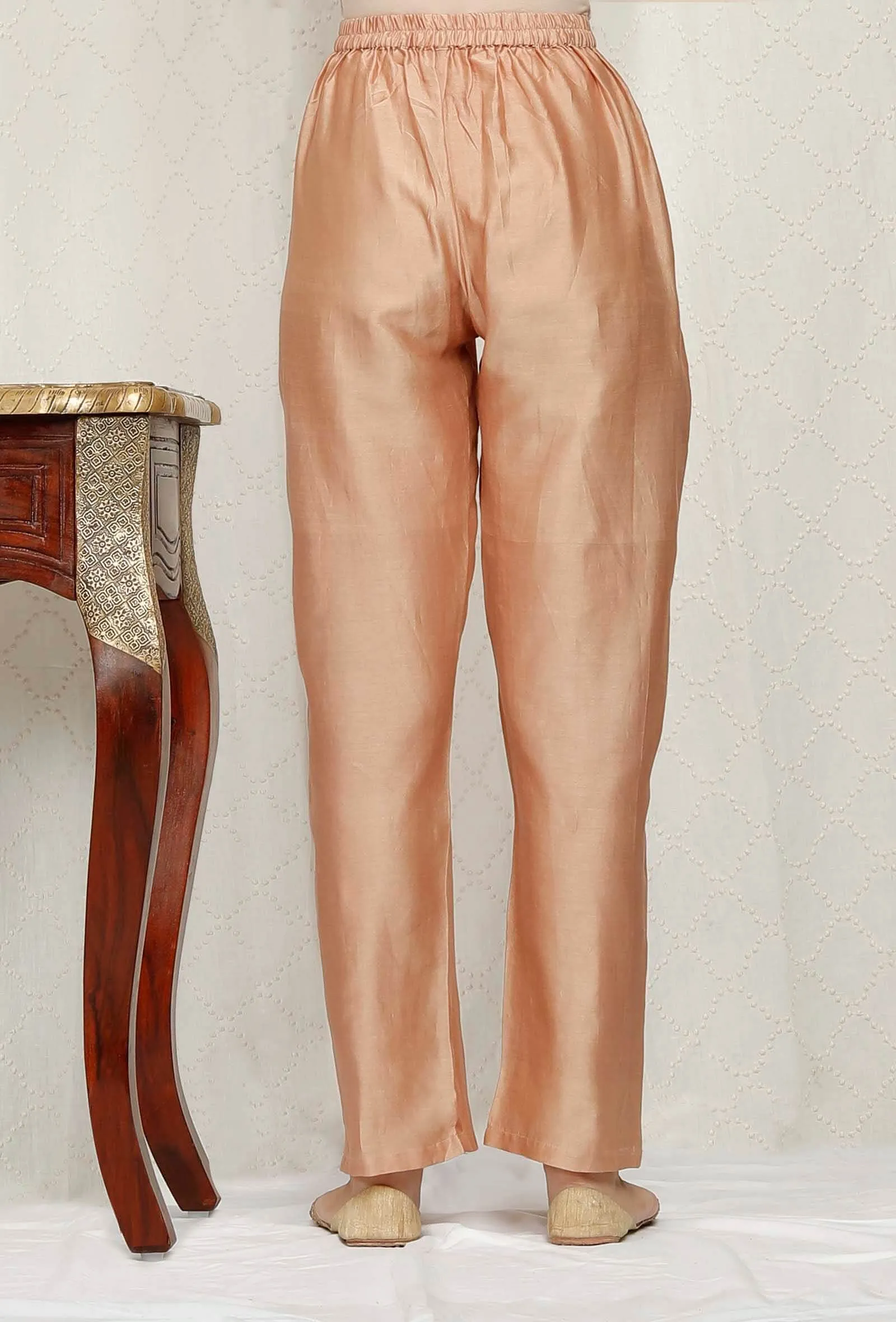 Golden Beige Pure Banarasi Chanderi Pants