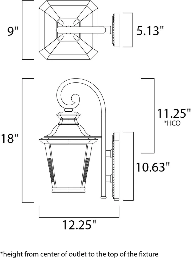 Knoxville 9" Single Light Outdoor Wall Sconce in Bronze