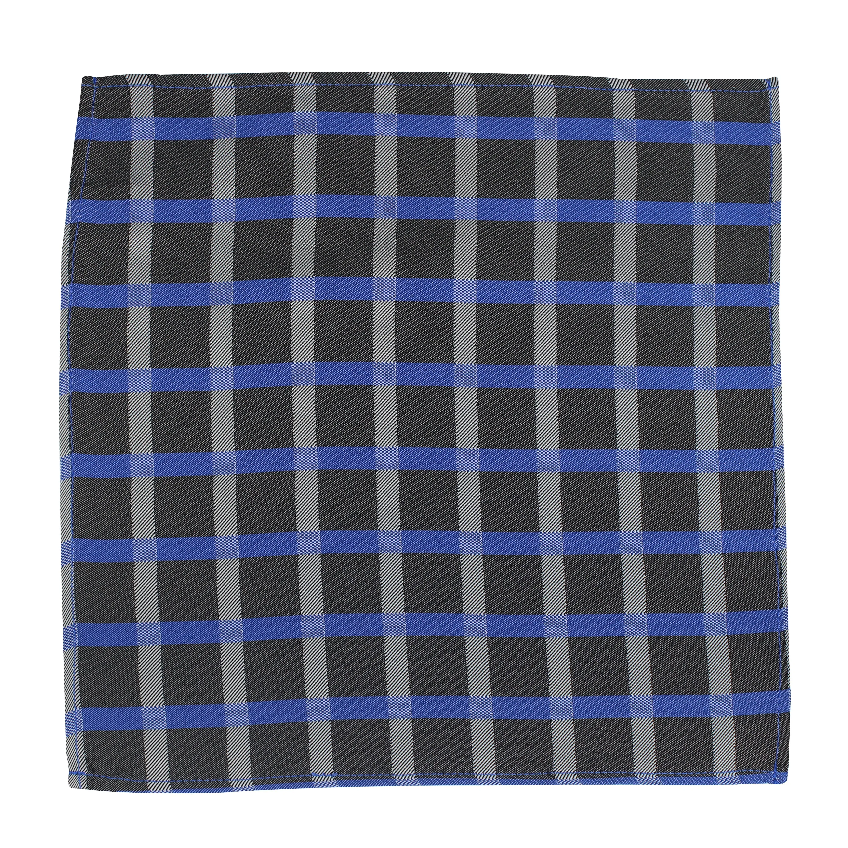 Kovove Black Checkered Pocket Square For Men