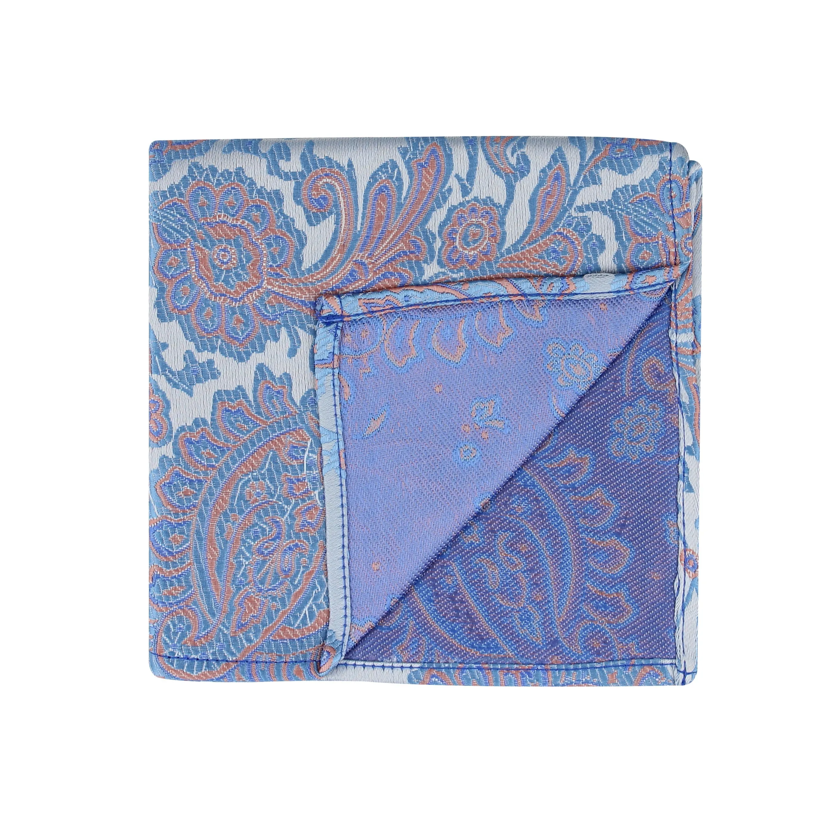 Kovove Elegant Blue Floral Pocket Square For Men