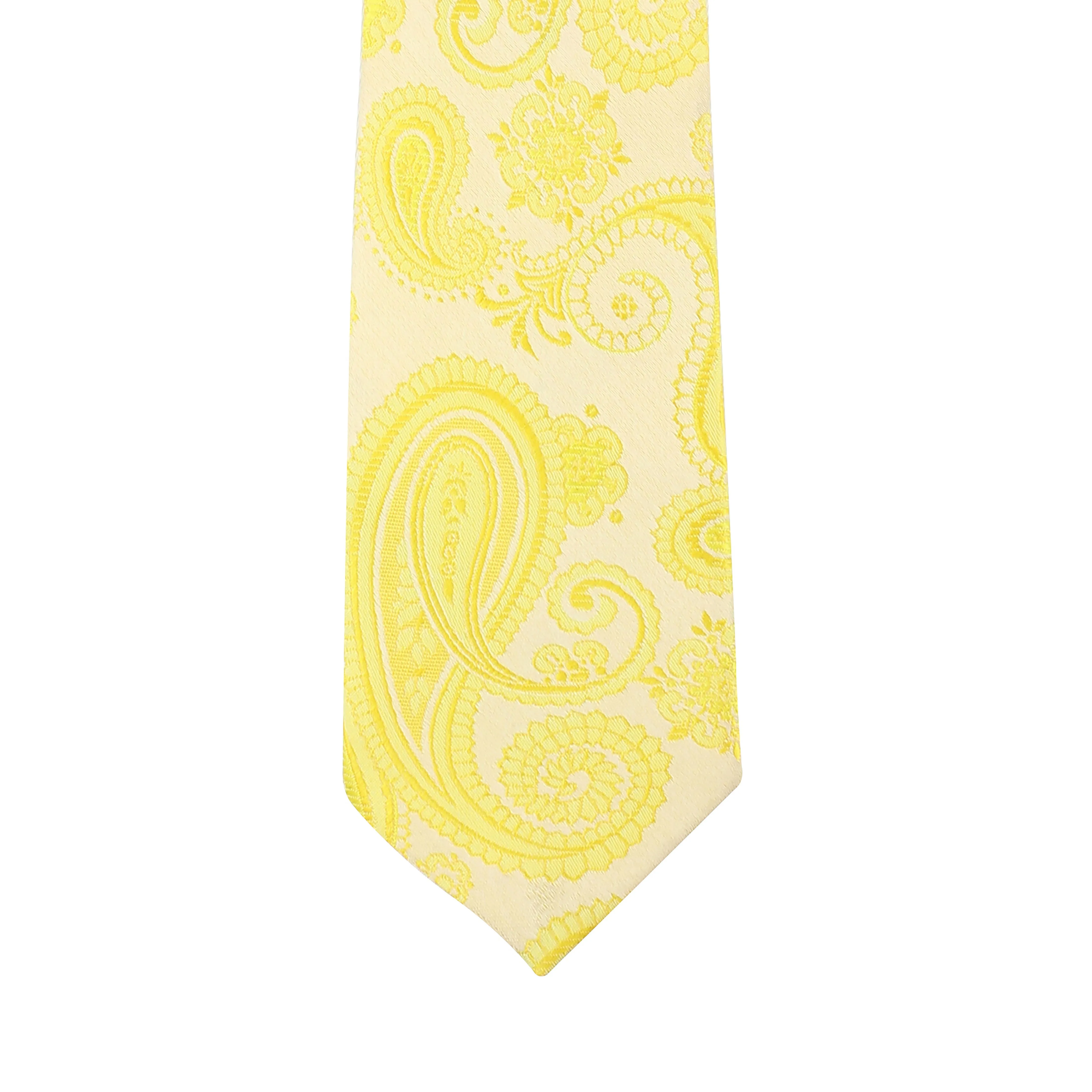 Kovove Yellow Paisley Neck Tie For Men